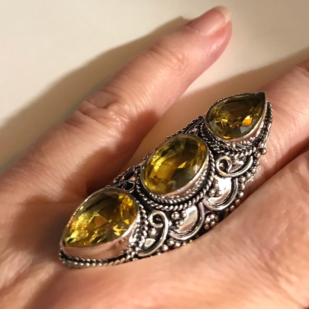 Stunning Citrine 925 Sterling Silver Ring